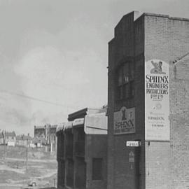 View of Sphinx Productions and Terraces, Pelican Street Surry Hills, 1940