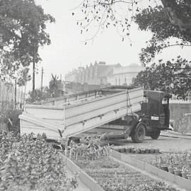 Plant delivery at Phillip Park Nursery, 1936