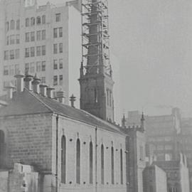 St Stephens Church dismantling, Martin Place Extension, Macquarie Street Sydney, 1935