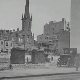 St Stephens Church before dismantling, Martin Place Extension, Elizabeth Street Sydney, 1933