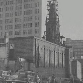 St Stephens Church, dismantling, Martin Place extension, Macquarie Street Sydney, 1935