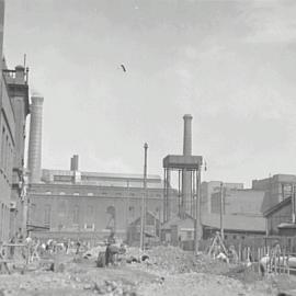 Roadworks with workmen, Pier Street Haymarket, 1932