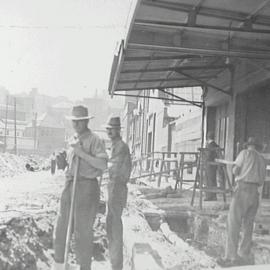 Roadworks and workmen on site, Pier Street Haymarket, 1932