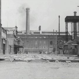 Roadworks, with Ultimo Power Station in background, Pier Street Haymarket, 1932