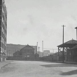 Road prior to reconstruction, Darling Harbour Railway Goods Yard, Pier Street Haymarket 1932