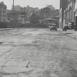 Road prior to reconstruction, Pier Street Haymarket, 1932