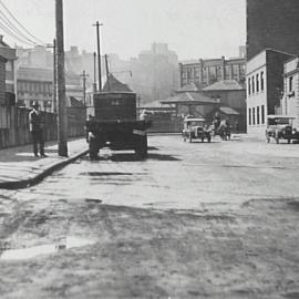 State of the road prior to reconstruction, Pier Street Haymarket, 1932