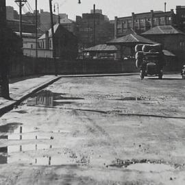 State of the road prior to reconstruction, Pier Street Haymarket, 1932