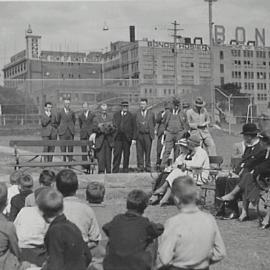 Official opening of Camperdown Park Children's Playground, Australia Street Camperdown, 1935