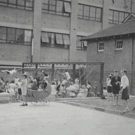 Children on swings, Camperdown Park Children's Playground, Australia Street Camperdown, 1935