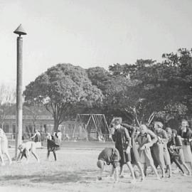 Playing Tunnel Ball, Camperdown Park Children's Playground, Australia Street Camperdown, 1935