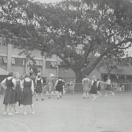Girls playing, Camperdown Park Children's Playground, equipment, Australia Street Camperdown, 1935
