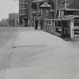 View showing new footpath at Railway Square, Lee Street Sydney, 1935