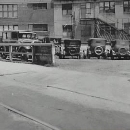 View showing new footpath at Railway Square, Lee Street Sydney, 1935