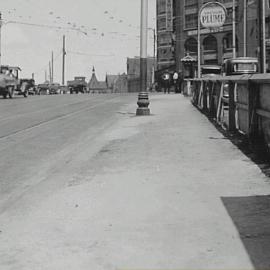 View showing new footpath after repair, Railway Square, Lee Street Sydney, 1935