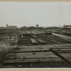 Print - Sydney City Council Garbage Destructor yard in Moore Park, circa 1930