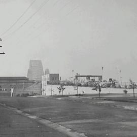 View from Observatory Hill of newly planted trees, Upper Fort Street Sydney, 1937