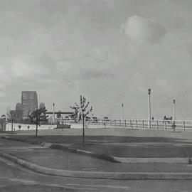 Newly planted trees on Observatory Hill, Upper Fort Street Sydney, 1937