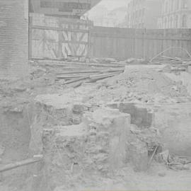 Street realignment and excavation work, Goulburn Street Sydney, 1935