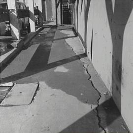 Collapsed footpath, Ross Street and Parramatta Road Forest Lodge, 1963