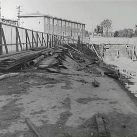 Collapsed footpath, Ross Street and Parramatta Road Forest Lodge, 1963