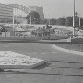 Cahill Expressway roadworks, Conservatorium Road Sydney, 1958