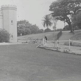 Cahill Expressway roadworks, Conservatorium of Music, Conservatorium Road Sydney, 1956