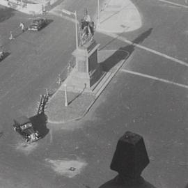 Cahill Expressway roadworks, Macquarie and Bridge Streets and Conservatorium Road Sydney, 1958