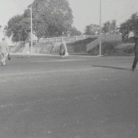 Cahill Expressway roadworks, Conservatorium Road Sydney, 1958