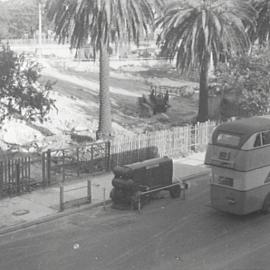 Cahill Expressway roadworks, Royal Botanic Garden, Macquarie Street Sydney, 1958