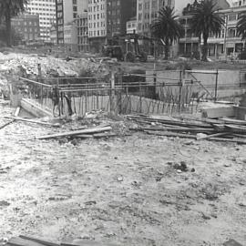 Cahill Expressway construction, Royal Botanic Garden and Macquarie Street Sydney, 1963