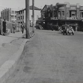 Road before re-alignment and re-surfacing, St Pauls Place Chippendale, 1939