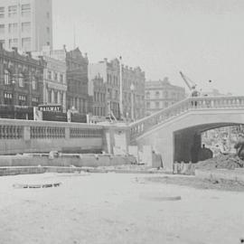 Reconstructed steps to entrance of Sydney Town Hall, George Street Sydney, 1937