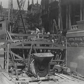 Reconstructed steps to entrance of Sydney Town Hall, George Street Sydney, 1937