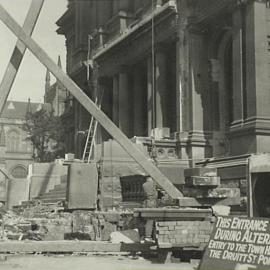 Reconstructed steps to entrance of Sydney Town Hall, George Street Sydney, 1937