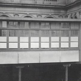 Temporary accommodation at rear of Sydney Town Hall, Kent Street Sydney, 1925