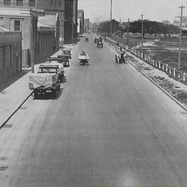 Elevated view looking south of reconstructed street, Wattle Street Ultimo, 1929