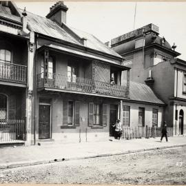 Print - Terrace houses and Bell's Hotel on Bourke Street Woolloomooloo, circa 1921
