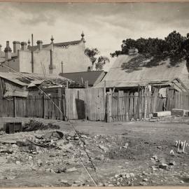 Print - Vacant block and rear of buildings on Church Street, Camperdown, 1912