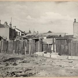 Print - Vacant block and buildings from University Street, Camperdown, 1912