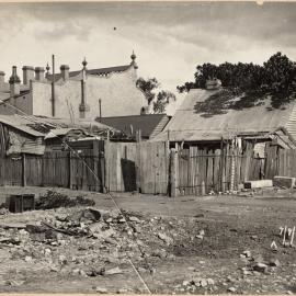 Print - Vacant block and rear of buildings along Church Street, Camperdown, 1912