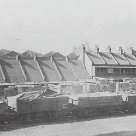 Print - Construction of the City Municipal Fruit Market Building Number 3 in Haymarket, 1910