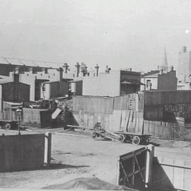 Print - Construction of the City Municipal Fruit Market Building Number 3 in Haymarket, 1910