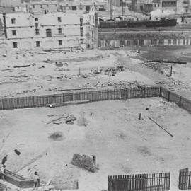 Print - Construction of the City Municipal Fruit Market Building Number 3 in Haymarket, 1910