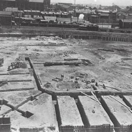 Print - Construction of the City Municipal Fruit Market Building Number 3 in Haymarket, 1910