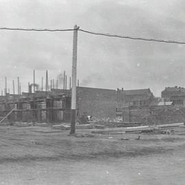 Print - Construction of the City Municipal Fruit Market Building Number 3 in Haymarket, 1910