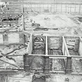 Print - Construction of the City Municipal Fruit Market Building Number 3 in Haymarket, 1911