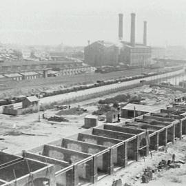 Print - Construction of the City Municipal Fruit Market Building Number 3 in Haymarket, 1911