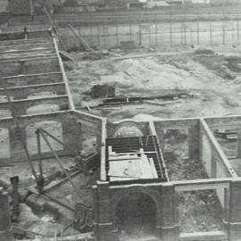 Print - Construction of the City Municipal Fruit Market Building Number 3 in Haymarket, 1911