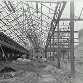 Print - Construction of the City Municipal Fruit Market Building Number 3 in Haymarket, 1911